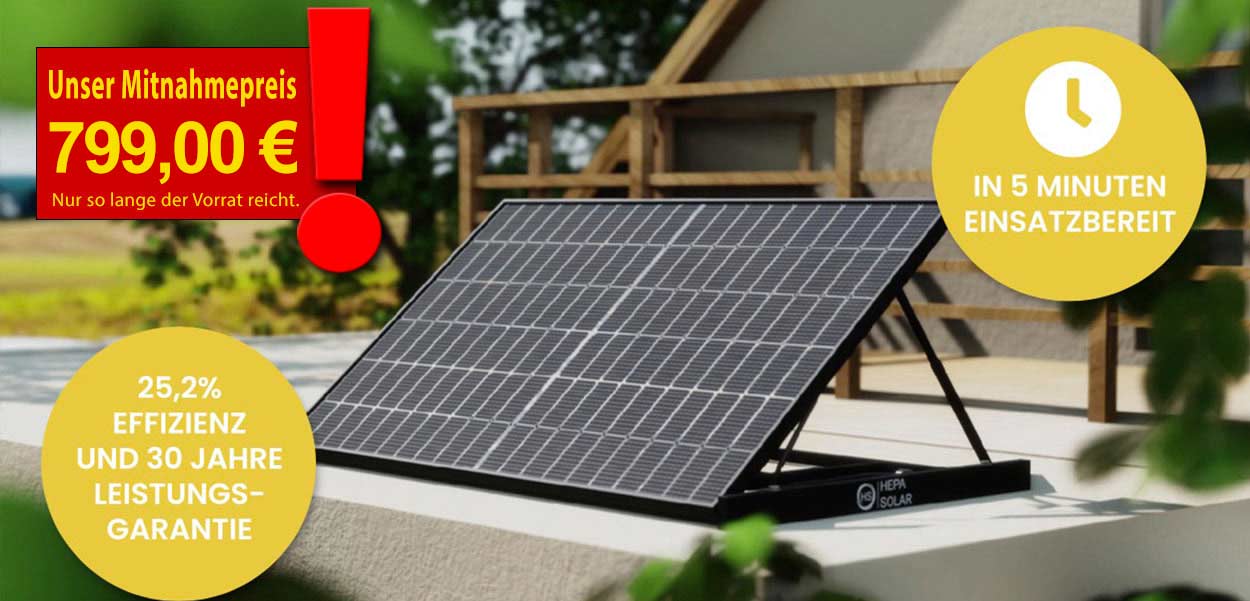 Angebot - bester Solar Photovoltaik Balkonkraftwerk Mitnahme-Preis
